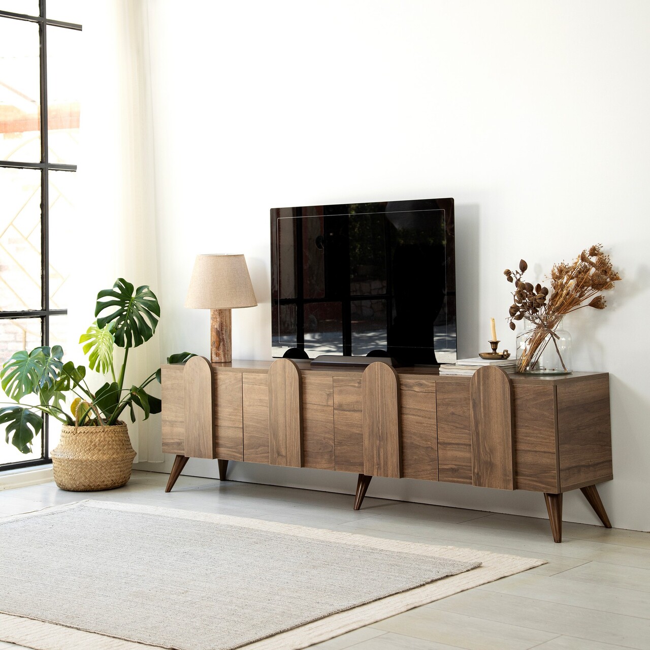 Comoda TV, Hanah Home, New Line, 180x50x35 cm, Maro - imagine 7
